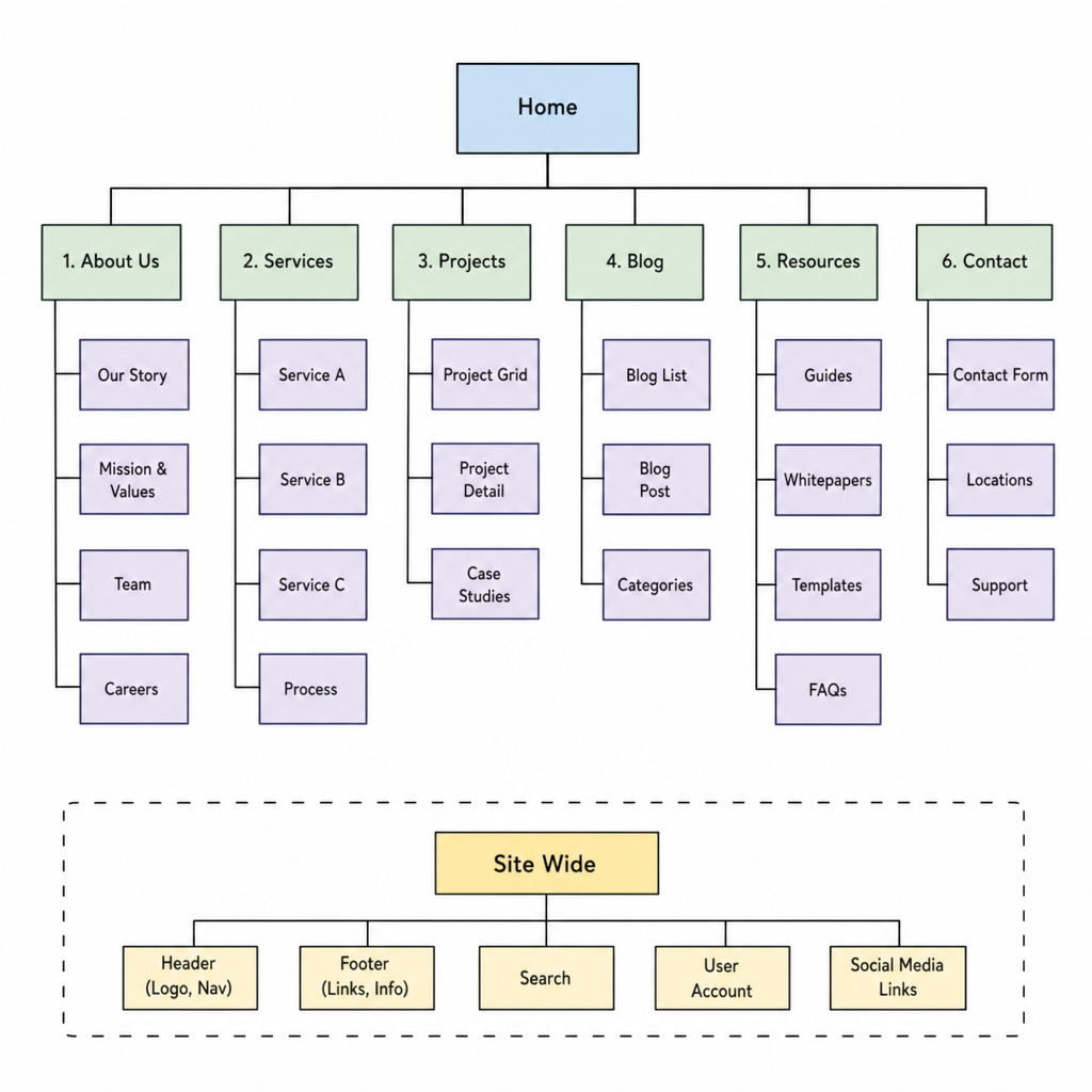 A visual representation of site architecture