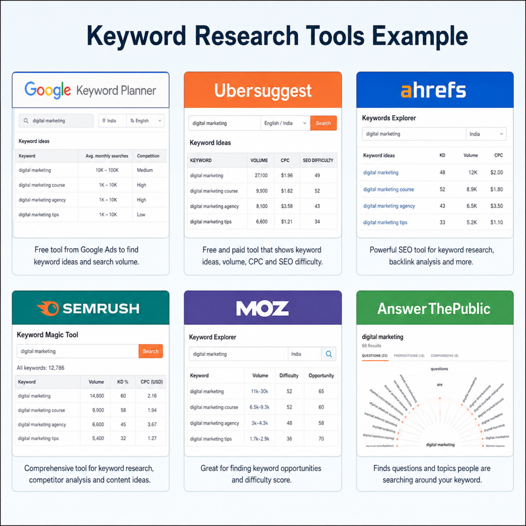 Keyword Research Tools Example