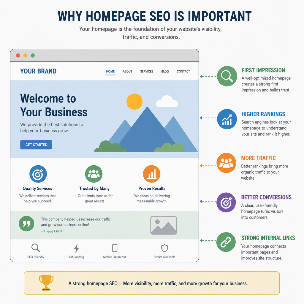 Illustration of homepage SEO importance